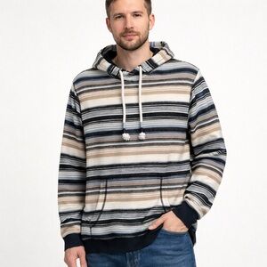 Fat Face Multicolor Striped Men's Hoodie Sweatshirt Cotton Casual NWOT Sz Lg